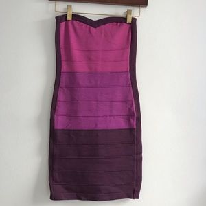 BEBE pink/purple body con dress - Small